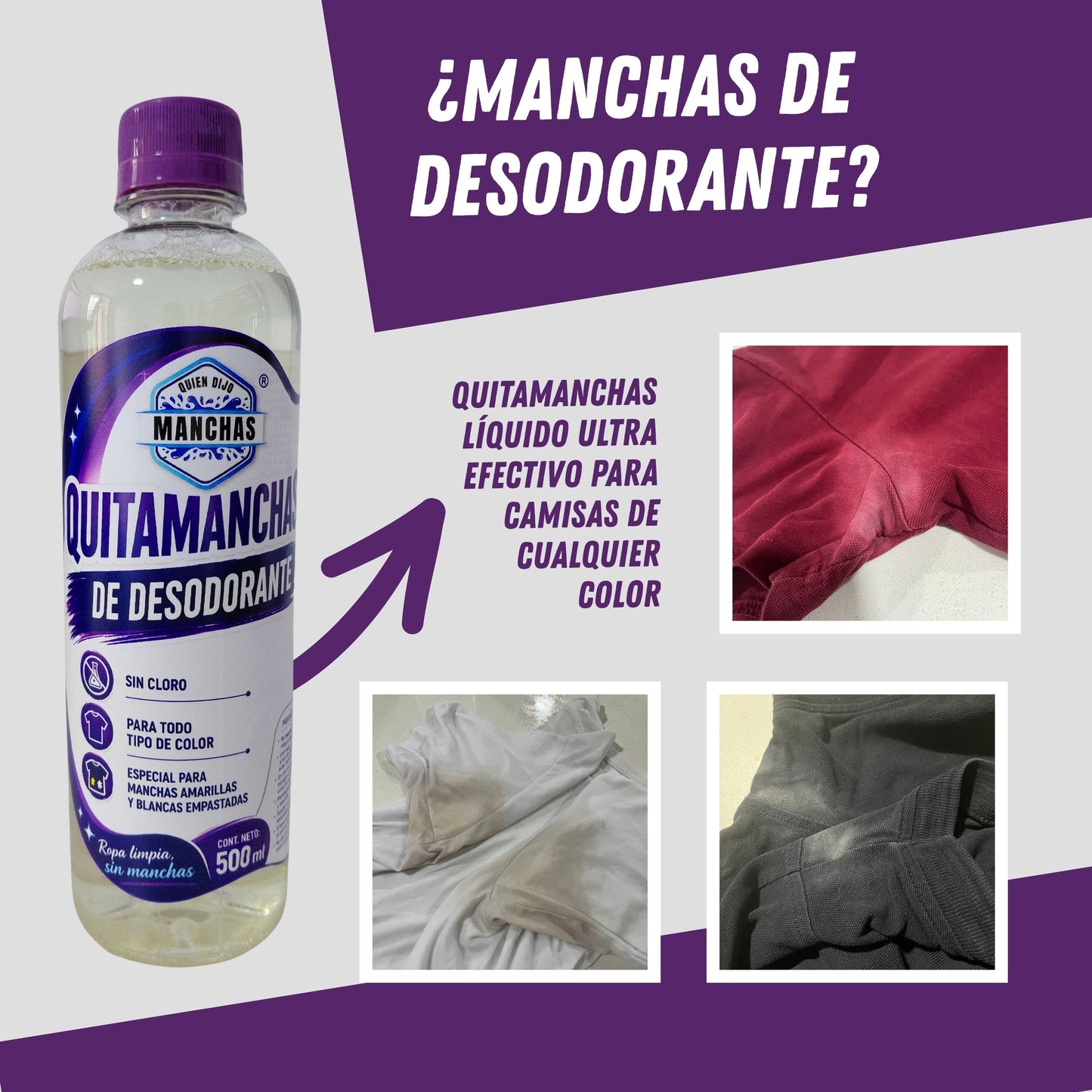 Quitamanchas DESODORANTE liquido x 500ml
