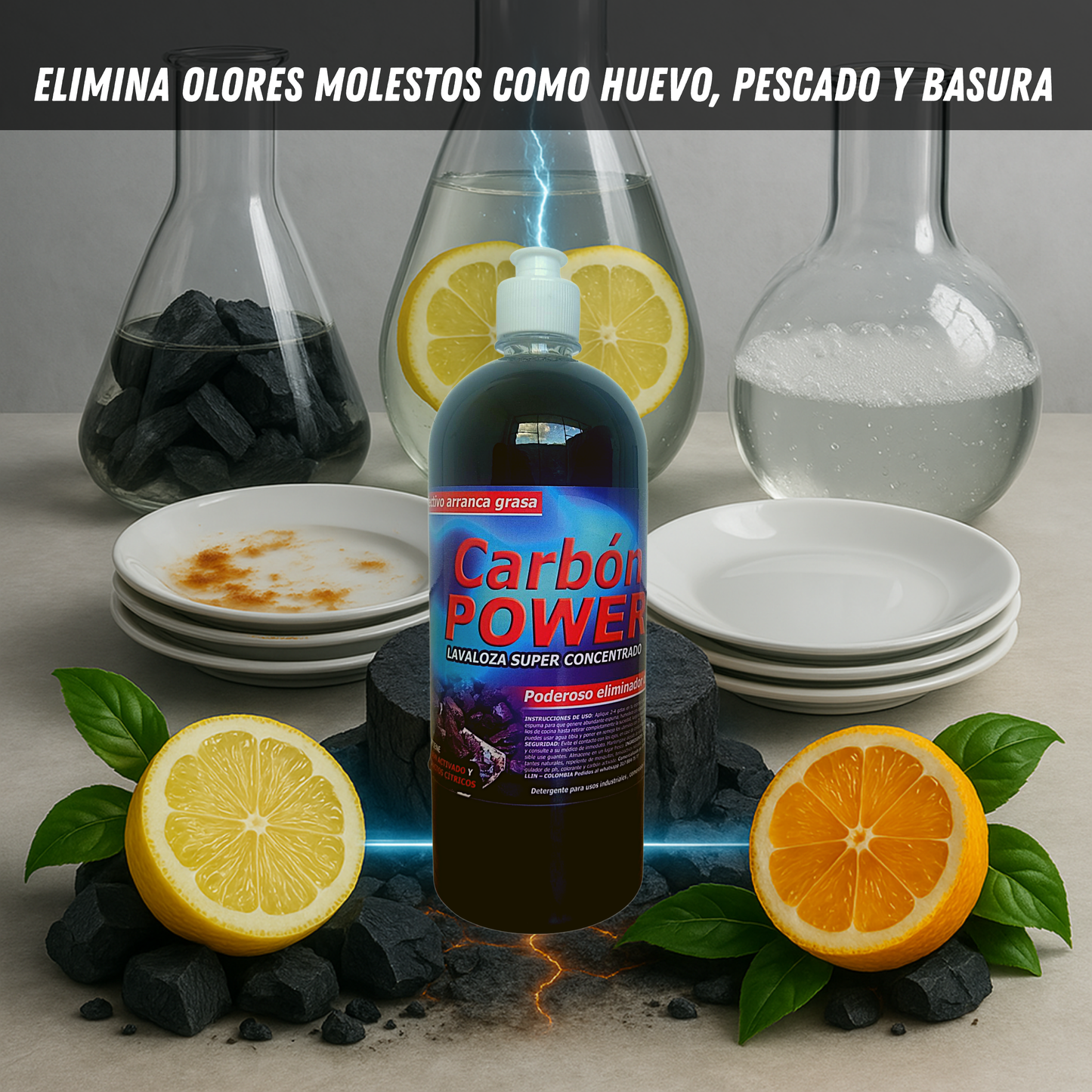 Lavaloza líquido con Carbón activado