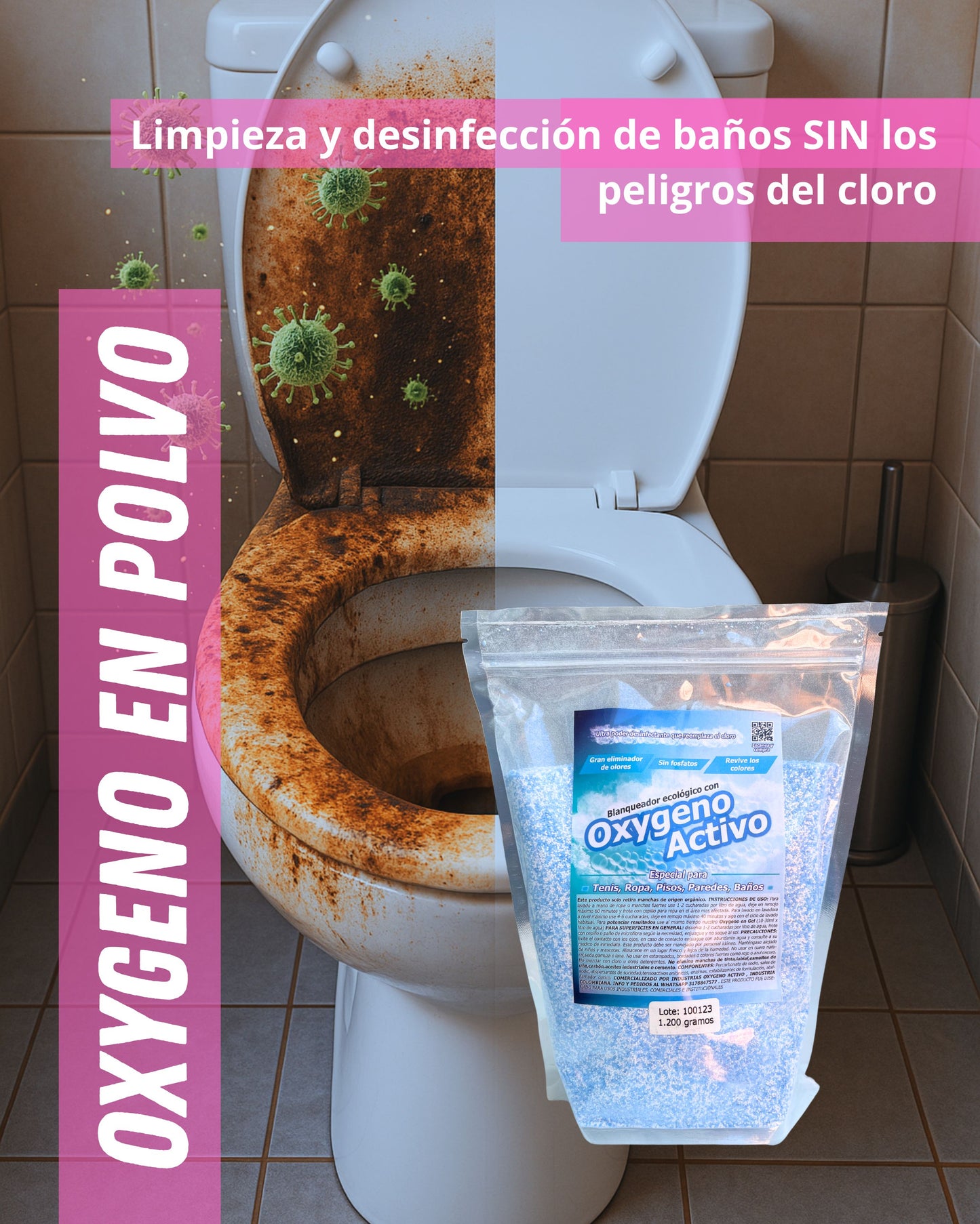 Bolsa grande OXIGENO activo en POLVO x 1.2 kilos