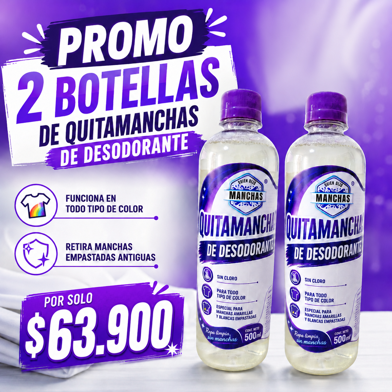 Promo 2 Quitamanchas desodorante