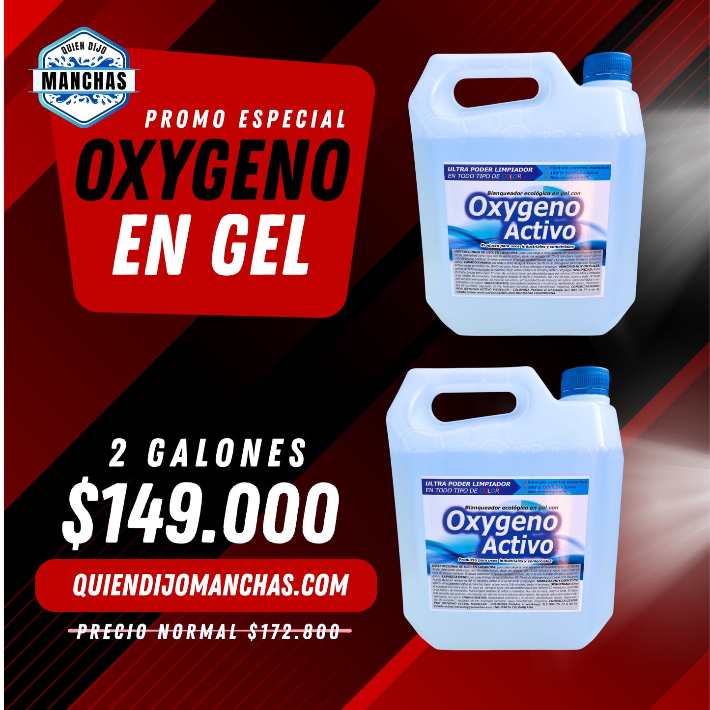 2 GALONES OXYGENO EN GEL