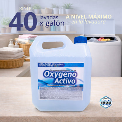 Detergente Oxygeno activo en gel x galón (4 Litros)